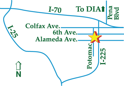 Map of B&B for D.O.G. — Doggie Day Care & Boarding near DIA (Denver International Airport)